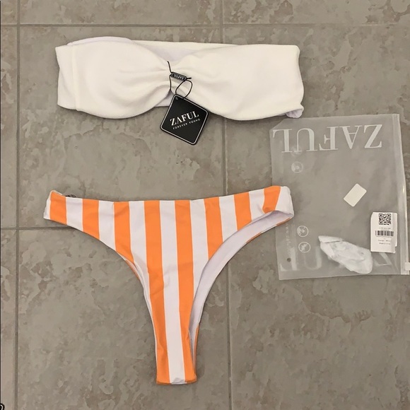 Zaful Bikini white/orange - Picture 2 of 4